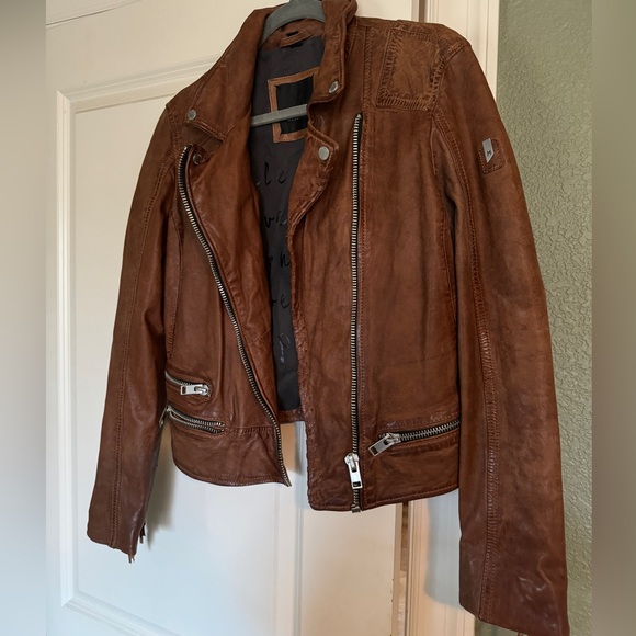 Mauritius Zoe RF Leather Jacket, Burnt Orange - Picture 6 of 8